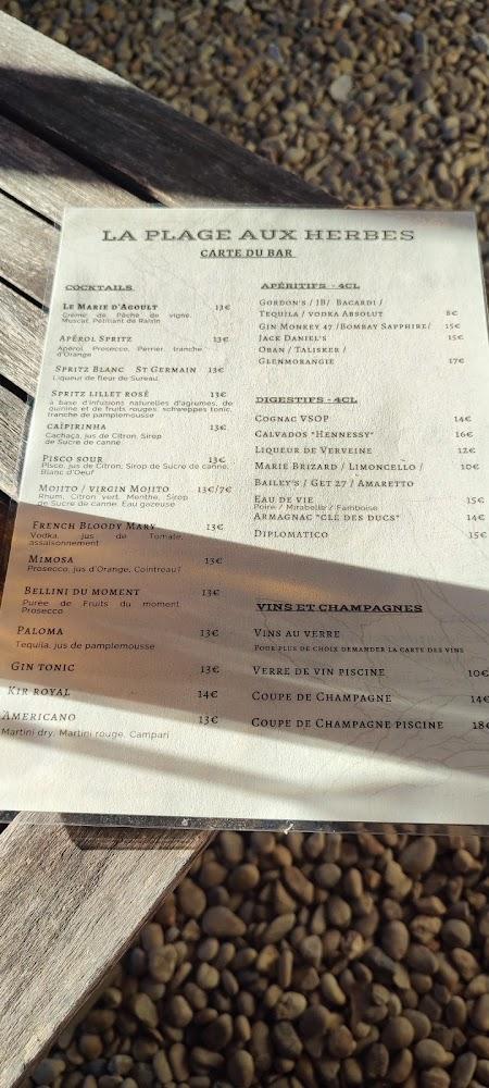 La Plage aux Herbes - Menu Image 2